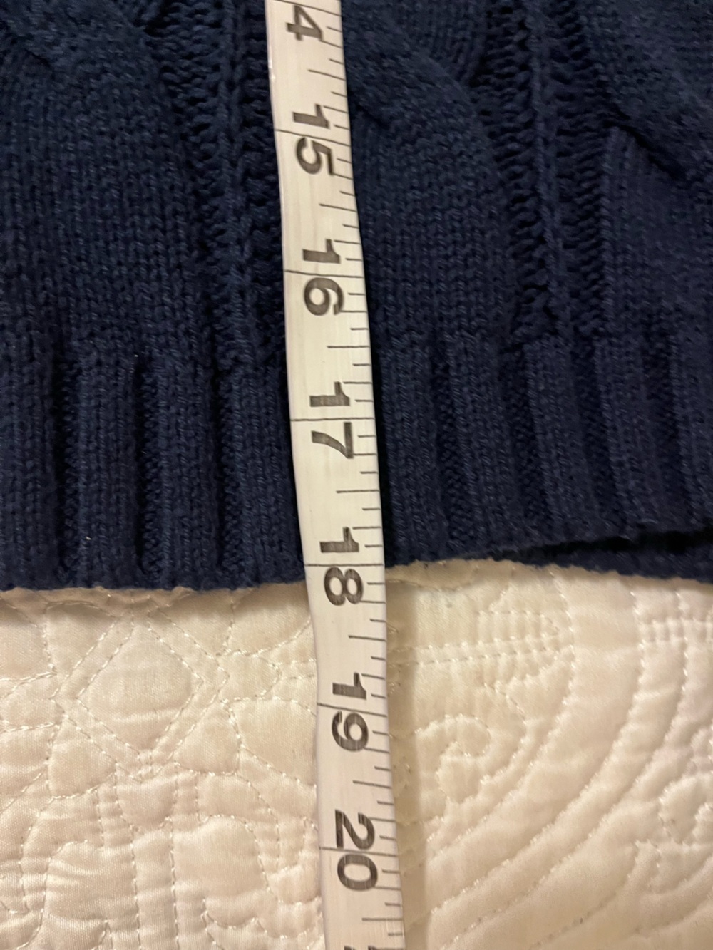 Sage + Stone Classic Cable Knit Cropped Sweater - Navy, size medium - Picture 6 of 6
